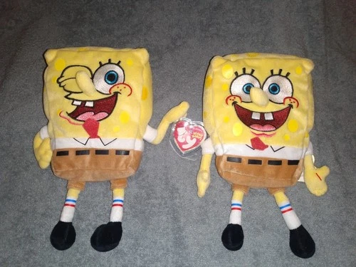 Lot 2 Vintage 2004 Ty Beanie Babies SpongeBob SquarePants w/tags