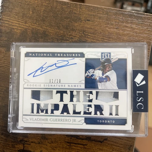 2019 National Treasures Vladimir Guerrero Jr (RC) The Impaler 1/10- On Card Auto