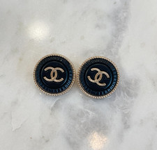 Designer CC Black Gold Button | 2pcs STAMPED