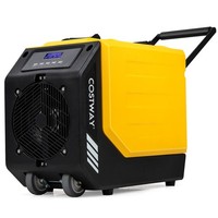 COSTWAY 90L/Day Rotational Molded Industrial Dehumidifier w/ Pump-Yellow