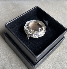 Smoky Quartz Ring Brown Cabochon Gemstone 925 Sterling Silver Size 7.5