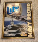 Miller Lite Navy Proud Military Advertising Hanging Beer Mirror Sign — photo 2