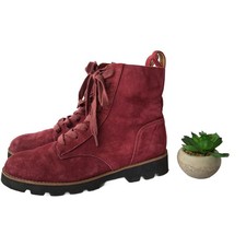 VIONIC Lani Waterproof Tumbled Ankle Combat Boots Port Burgundy Women's 6.5
