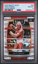 2022 Panini Select WWE - Concourse Hulk Hogan #69 White Prizm /99 PSA 8