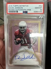 2015 Topps Definitive Collection - David Johnson #Dj Pink /10 (AU, MEM, RC)