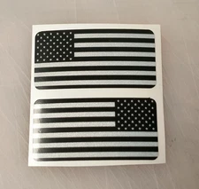 REFLECTIVE 1"x2" American Flag Hard Hat Helmet Decals Stickers Flags USA Gray