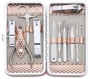 Manicure Set Professional Nail Clippers Kit Pedicure 12 Piece Set, Rose Gold
