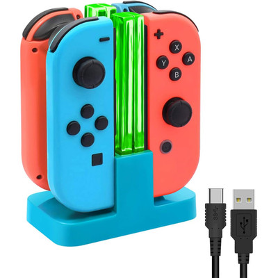 Ladestation Switch Controller Kompatibel mit Nintendo OLED Joy-Con Quad Charger