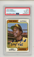 Dave Winfield signed auto 1974 Topps with 3110 and 465 PSA 6/9