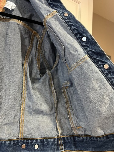 Levi's Denim Jacket Weekend Jacket Taglia Large Trucker Jacket ottima dissolvenza - Foto 3 di 8