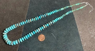 Gorgeous old looking Tibetan turquoise necklace// (b168b2-w2)