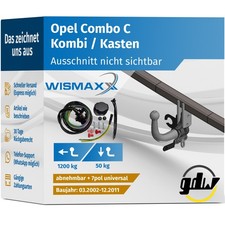 ANHÄNGERKUPPLUNG für Opel Combo 02-11 abnehmbar GDW +7pol ESatz ABE