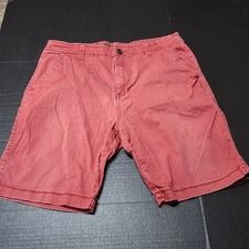 Vintage Pugg Red Cotton Casual Shorts with Pockets