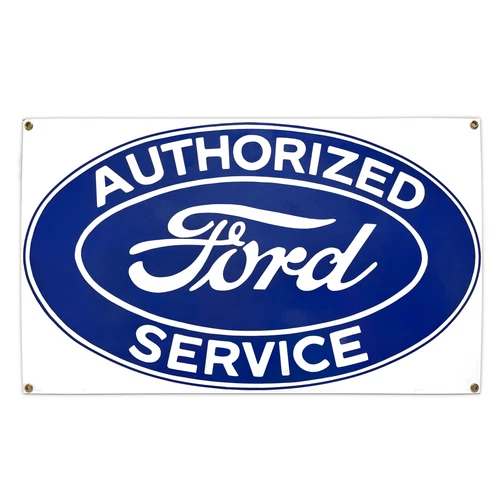 Vintage Ande Rooney AUTHORIZED FORD SERVICE Porcelain Sign Steel