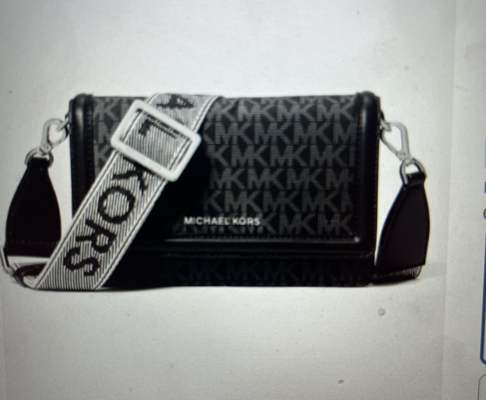 Michael Kors Black Logo Crossbody Bag Adjustable Detachable 