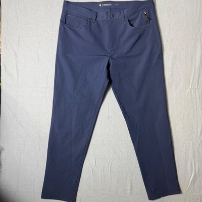 Fourlaps Level Tech Chino Pants Navy Blue Mens 34x30 Performance Stretch