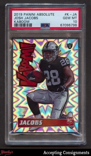 2019 Absolute Kaboom #39 Josh Jacobs RC ROOKIE SP PSA 10 GEM Raiders