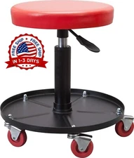 TRABAJO PESADO Bandeja De Taburete Mecanico Garaje Neumatico Con Asiento Rodante