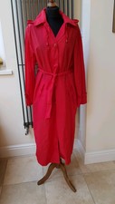 Ladies Red Belted Rain Pac A Mackintosh Trench Coat Size M Danimac