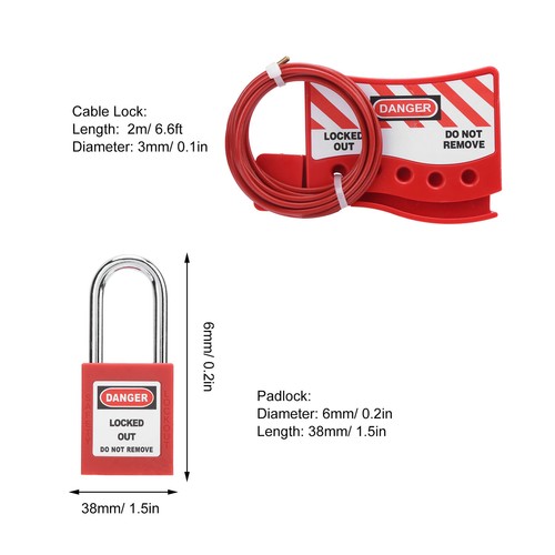 Security Cable Lock Engineering Lockout Locking Device Waterproof For Fi - Afbeelding 4 van 12