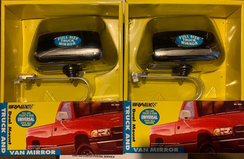 3603 RALLY CHROME DUAL MOUNT BREAK-AWAY FULL SIZE TRUCK & VAN MIRROR, 9.5"X 5.75