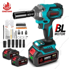 1200Nm Cordless Impact Wrench 1/2'' Brushless High Power Driver Accessories Kits