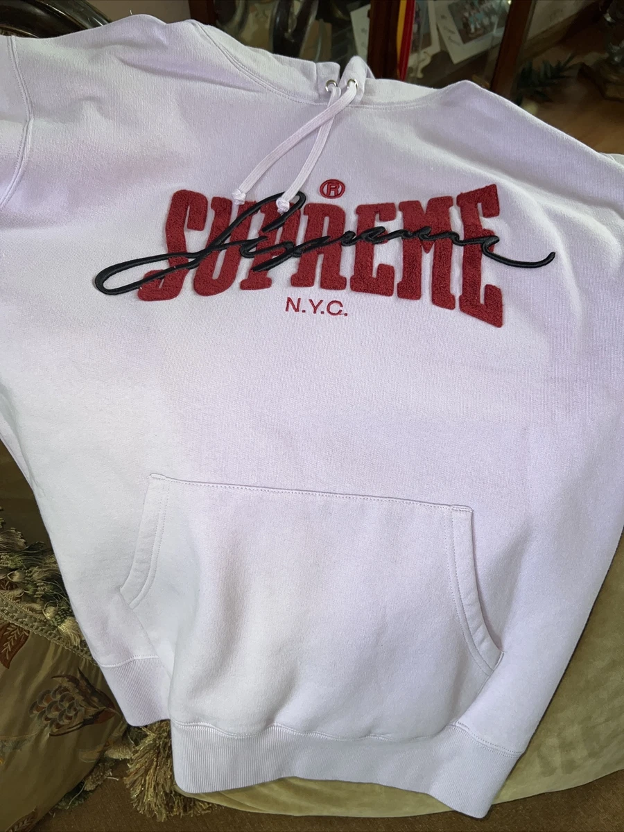 Supreme Embroidered Chenille Hooded Sweatshirt Hoodie SS22 Sz L