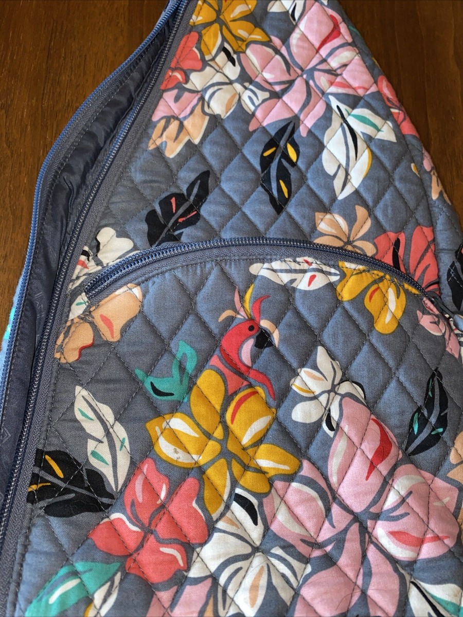 Vera Bradley Sling Backpack Coastal Paradise Bag Gray Floral  display picture 1