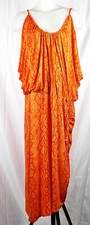 Jennifer Hudson Orange Snakeskin Rayon Knit Side-Zip Sleeveless Blouson Dress 2X