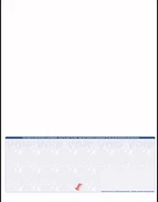 100 High Security Blank Check Stock Paper - Blue Background Check On Bottom