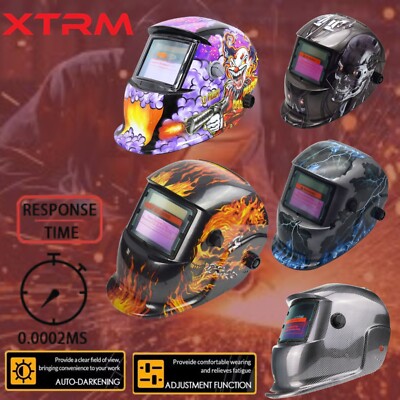 Schweißhelm Schweißermaske solarbetrieben Schweißhaube Flammen verstellbar UV&IR Bereich