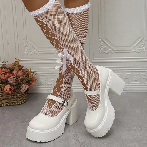 Chunky Platform Mary Jane Shoes High Heels Pumps New Sweet Thick Heel Party Shoe - Bild 3 von 19