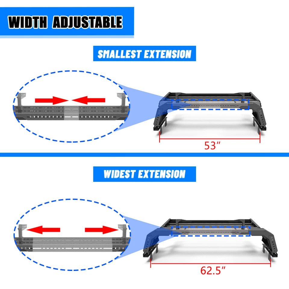 Universal Sports Roll Bar with Roof Rack for 1993-2011/2019-2025 Ford Ranger - Imagem 4 de 4