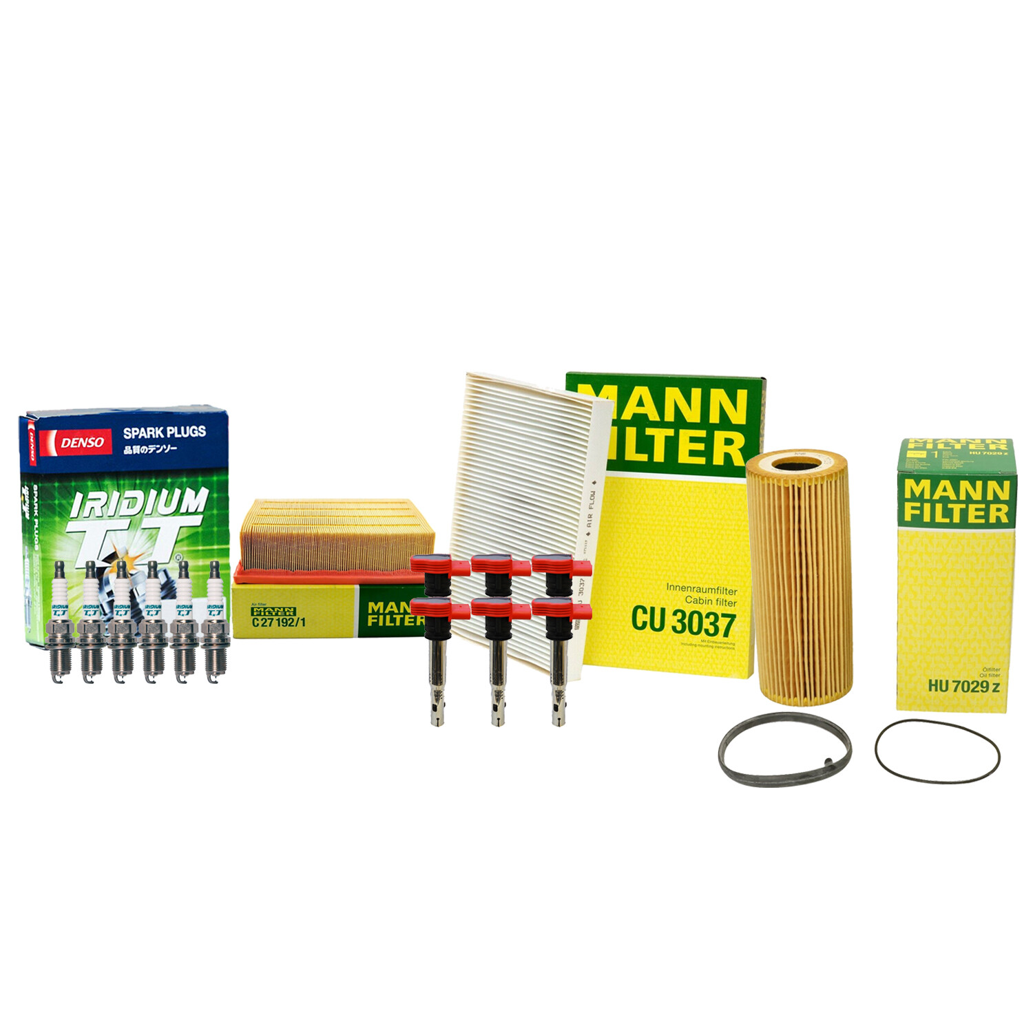 Mann Filters Denso 6 Coils  6 Iridium TT Spark Plugs Tune Up Kit For Audi 3.2