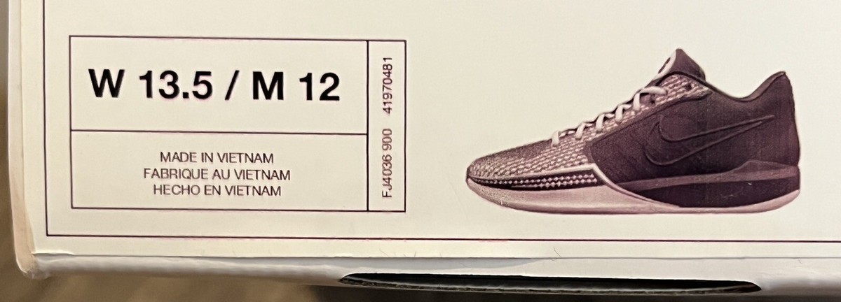 Nike Sabrina 1 iD 'NBY' Black White FJ4036-900 Men's Size 12