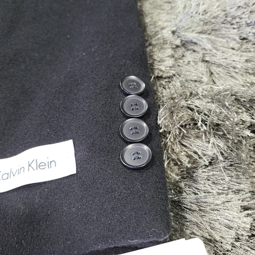 Calvin Klein Calo Peacoat Mens 38R Black Wool Cashmere Full Length Pockets NWT - Picture 17 of 23