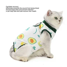 Cat Recovery Suit Prevents Licking Breathable Kitten Surgical Recovery Suit
