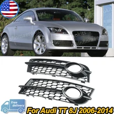 Honeycomb  Front Fog Light Grille Cover For 2006-14 Audi TT 8J Standard Bumper