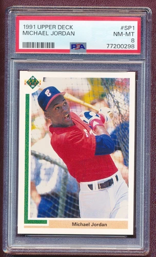 1991 UPPER DECK UD #SP1 MICHAEL JORDAN PSA 8 NM-MT  ROOKIE BASEBALL CARD