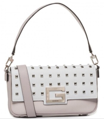 BORSA DONNA TRACOLLA MANO GUESS BRIGHTSIDE VS758019 BIANCO ROSA BORCHIE  ORIGINAL | eBay