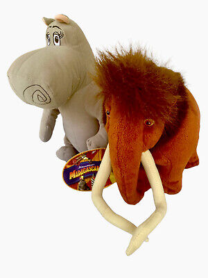 Madagascar 3 GLORIA the HIPPO And Mammoth Large 12 Licensed NWT