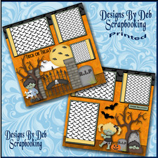HALLOWEEN ZOMBIES Premade Scrapbook Pages paper printed layout DBDS