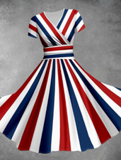 Plus-Size Damenkleid mit Patriotic Ice Pop Ar...