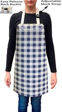 Handmade Gingham Check Waterproof PVC Coated Wipe Clean Aprons - Code: F107-2
