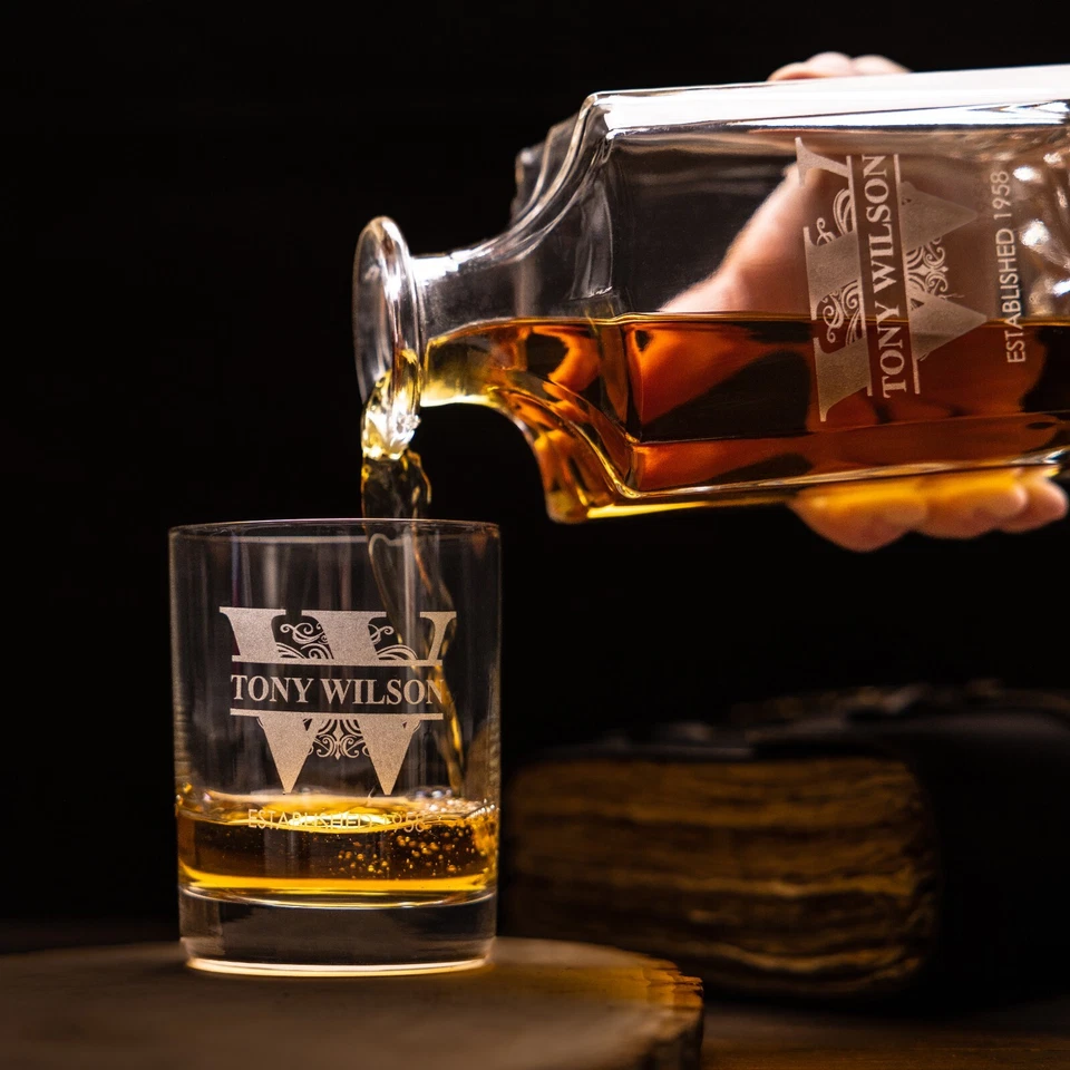 Personalized Whiskey Decanter Set – Custom Engraved Whisky Glass Gift - Image 4 of 4