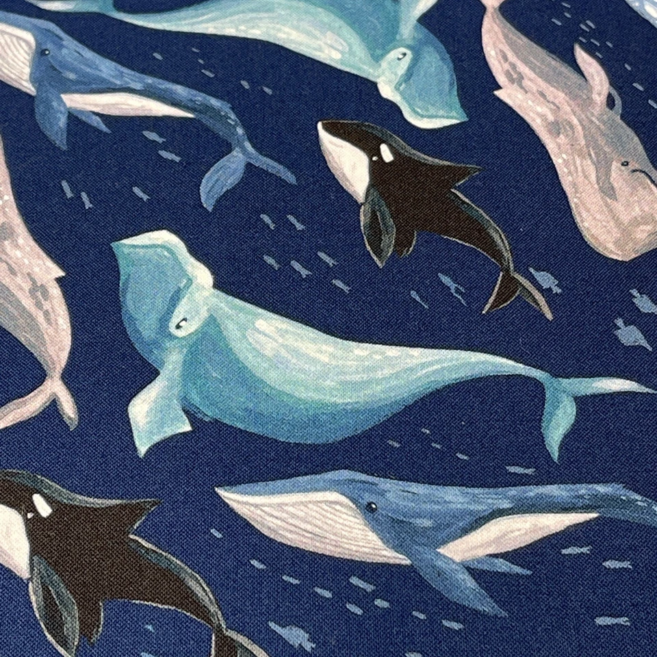 Ткань Illuminary Sea Patriot Whales хлопок - отличное качество четверть квадратного ярда или непрерывный покрой - Изображение 2 из 4