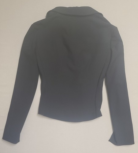 Top para mujer Zara talla S negro elástico manga abertura cuello abotonado - Imagen 2 de 7