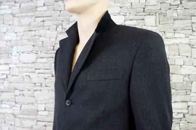 GIANFRANCO FERRE ITALY REINE SCHURWOLLE TWEED FEST JACKETT SAKKO GRAU 25