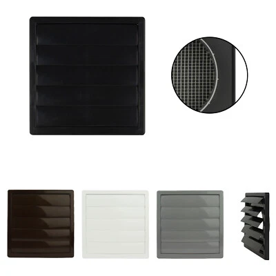 VONLIS Lamellengitter Lüftungsgitter Insektennetz Wetterschutz Kunststoff 170 x 170 mm