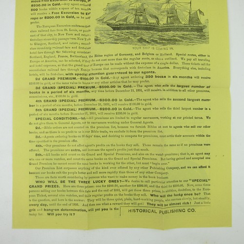 Historical Publishing Co Philadelphia PA Werbung Prämien Taschenuhr 1880er - Bild 6 von 12